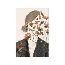 1pc Plant Abstract Female Face Art Painting Print, Minimalist Floral Art, Female Abstract Figure Wall Art, Modern Abstract Art Print, Frameless Painting, Premium Poster - Multicolor - View 10