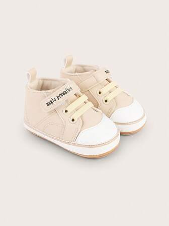 春秋季3-6-12个月婴儿鞋，男女宝宝均适用，0-1岁透气撞色软底防摔学步鞋，适合婴幼儿穿着。