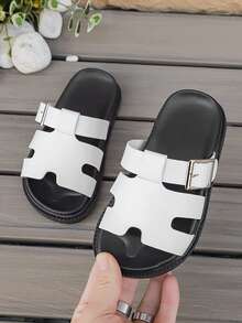 Minimalist Strap Comfortable Versatile Casual Slippers - White - View 5