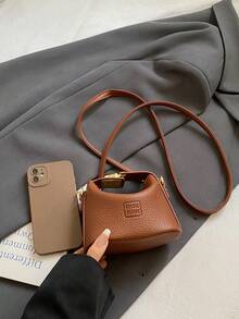 Túi xách mini, Túi đeo cổ tay nhỏ màu trơn, Ví đeo chéo thời trang trẻ em, Túi đựng son môi - Khóa dập nổi màu trơn - Xem 12