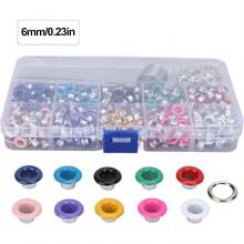 Kit de Ojales de 10 Colores, 400 Juegos de Ojales de Ojales Kit de Herramientas de Ojales con 3 Piezas Kit de Herramientas de Instalación con Estuche de Almacenamiento(6mm) - 1 - Ver 5