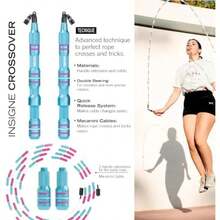 Picsil Comba Insigne, Cuerda Para Saltar Versátil en 3 Modalidades, Comba Rápida, Lastrada o , Adaptable a Cualquier Tipo de Entrenamiento Desde Velocidad Hasta Trabajos de Fuerza(Amethyst Crossover) - Multicolor - Ver 4