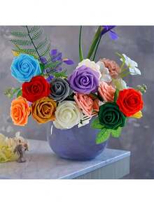 11 Stücke, Künstliche Schaumblumen Ewige Rose, 2.76 Inches, mit 2 Sätzen Rosenblätter - Realistische Rosen, geeignet für Heimdekoration, Tischdekor und Partydekorationen - toll für Halloween, Hochzeit, Valentinstag, Weihnachten, Ostern