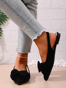2026 New French Low Heel Closed Toe Sandals, Summer Goddess Flat Shoes, Pointed Toe Hollow-Out Slip-On Shoes - Black - View 6