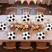 80pcs Football Themed Football Disposable Tableware Set, Includes Disposable Plates, Napkins, And Paper Cups , Perfect For Sports Party, Camping, Barbecues, Picnic, Wedding, Party And Birthday, Suitable For Sports Party Decorations, Home Decorations, Birthday Decorations, Wedding Decorations, Which Perfect Footabll Party Supplies, Bbq Supplies, Football Game Viewing Parties, Birthday Party Supplies - Multicolor - View 9