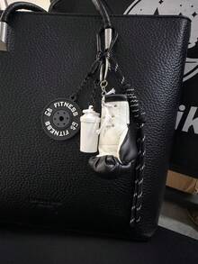 迷你健身套装运动杠铃和拳击手套编织绳钥匙扣包饰，男女皆宜，健身爱好者的完美选择，男女皆宜的理想礼物，适合装饰背包 - 彩色 - 查看 10