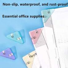 5PCS Book Corner Clips, File Corner Clips, Multi-Angle Book Clips, Sealing Clips, Folders, Bookmarks, Clips, Colored Plastic File And Paper Organizers, Multifunctional Office And School Supplies, Plastic Triangular Folder Clip Set, 2-Inch Large Capacity Paper Clips, File Corner Clips, Suitable For Offices, Schools, Homes, And Businesses, Ideal For Holding Large Numbers Of Documents. - Random - View 3