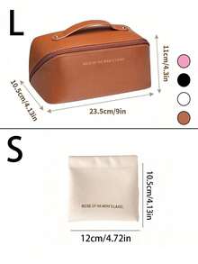 PU皮革防水化妆包，大容量双层化妆包，多功能旅行收纳包，化妆品整理收纳包，化妆品收纳袋，护肤包，大容量洗漱包，旅行家用化妆包整理器，化妆品收纳袋 - 彩色 - 查看 12