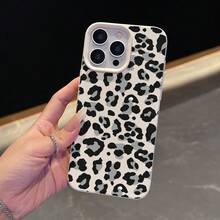 Graue Leopard-Muster,  11/12/13/14/15/17/Air/Pro/Plus/Pro Max und einfache, stilvolle Handyhülle. Geschenke für Freunde, Valentinstagsgeschenke - Schwarz - Übersicht 8