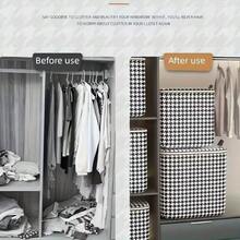 3pcs Set Of Extra Large 47.55 Gallon Checkered Cloth Lightweight Storage Box For Household Large Capacity Clothing And Bedding Storage Bucket, Dustproof And Moisture-Proof Bag, Double Zipper With Handle Storage Box, Ideal Storage Basket For Moving A, Under-Bed Storage,The Material Is Lightweight, Easy To Carry, And Foldable - 格子-3pc - 查看 10