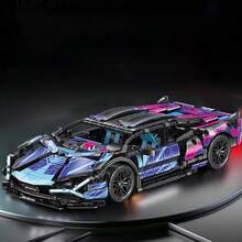 1586pcs Cyberpunk Style Sports Car Building Blocks, Suitable For Ages 14+, Easy To Assemble, Perfect Gift For Birthday, Christmas, Halloween, New Year And Home Decor - Multicolor - View 5