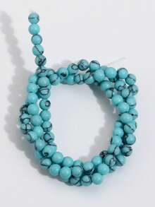 38cm Blue Synthetic Turquoise Loose Beads For Jewelry Making.4mm/6mm/8mm/10mm(40-90pcs)Beads Suitable For DIY Necklaces Bracelets And Earrings To Gift To Your Loved Ones.-Jewelry Accessories