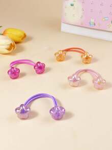 14 قطعة أربطة شعر ملونة مزينة بالنجوم للبنات - متعدد الألوان - مشاهدة 6