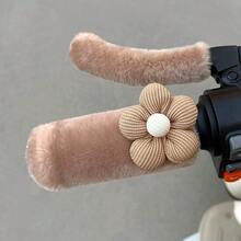 4pcs/Set Electric Bike/Motorcycle Handlebar Covers, Warm Plush Hand Brake Covers, Winter Accessories