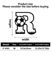 1 pieza Decoración de pared para exteriores, Logotipo inicial, Letra entrelazada de fútbol de metal, Decoración de arte de pared, Decoración de pared de metal clásica de fútbol, Material resistente, Calidad superior, Diseñado con un tema de fútbol, Adecuado para el hogar, la oficina, el dormitorio, la sala de estar, el jardín y otras escenas, Un regalo ideal para los fanáticos del deporte, Una decoración de logotipo de metal personalizada artística y moderna, Una excelente opción para regalos de inauguración de la casa, cumpleaños y días festivos, decoración de habitaciones, decoración de dormitorios, hogar - Multicolor - Ver 56