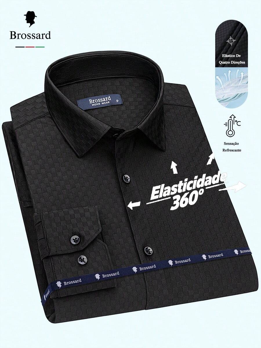 Men's Slim Fit Luxury Dress Shirt With Elastane, Wrinkle-Free Knit | Stylish Breathable Plaid Shirt | Elegant Slim Fit And High-Quality Fabric | Soft And Breathable | Imported Product - 所以 - 查看 1