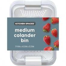 Kitchen Spaces - Contenedor de colador para espacios de cocina, ahorrador de productos, organizador de nevera con tapa, lavar, colar y almacenar, para refrigerador, congelador y despensa,(Blanco Mediano) - Multicolor - Ver 1
