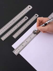 10支/套学生用直尺，30厘米/20厘米/15厘米不锈钢直尺，统一标准测量工具
