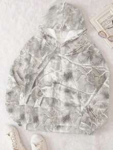 Dry Leaf Camouflage Hoodie,Autumn/Winter,Women's Fall/Winter Going Out Streetwear Couple Same Style/Couple Same Style/Basic/Going Out Knit Camo Fleece Lined Keep Warm Zip Up Green Baggy Long Sleeve Sweatshirt,Nature-Inspired Camouflage Print (Tree/Bark/Leaf Motifs),Oversized Hoodie, Relaxed Fit, Adjustable Drawstring Hood,Kangaroo Pocket, Ribbed Cuffs/Hem,Streetwear Vibe, Outdoor-Inspired Aesthetic,Moody Tones (Charcoal/Light Gray/Earth Brown) - 淺灰色 - 查看 2