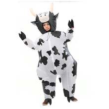 Adult Funny Spotted Cow Costume, Halloween Animal Theme Party Cosplay Prop, Farm Ball Creative Outfit