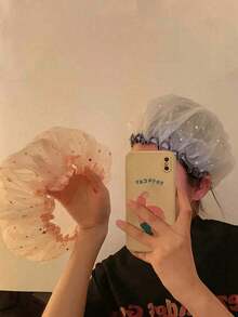 1/3/5pcs Reusable Travel Shower Cap, Waterproof Printed Elastic Shower Cap, Suitable For Travel, Face Washing, Bathing, Cooking, Makeup. Can Be Given As Christmas And Valentine's Day Gifts To Ladies, Family, Friends And Classmates.