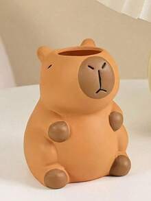 1pc Cute Cartoon Capybara Pen Holder, Personalized Desk Decoration Makeup Brush Storage,School Supplies,Back To School - Multicolor - View 5