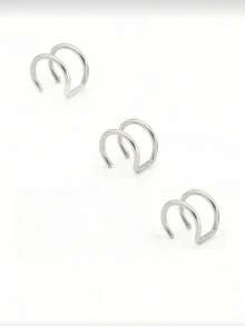 1/3Pcs Women Stainless Steel Fake Lip Cuff False Lip Ring Fashion Fake Ear Nail Piercing Jewelry For Men Clip On Ear Cuffs Fake Lip Ring Non Piercing Labret Rings - C-jJL - View 13