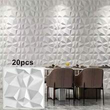 3D Wall Panel For Interior Wall Decoration, Water- And Oil-Resistant, PVC, Geometric Textured Wall Panel For Living Rooms, Halls, Bedrooms, Hotels, Offices, Black/White, 30 Cm X 30 Cm (Incl. Roll Of Wall Tape) - Kim cương nhỏ - Xem 14