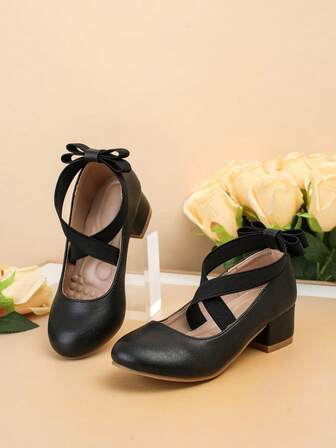 1 par de tacones de princesa envueltos con elástico para niñas, cómodos y suaves, aptos para uso en interiores y exteriores, para todas las estaciones