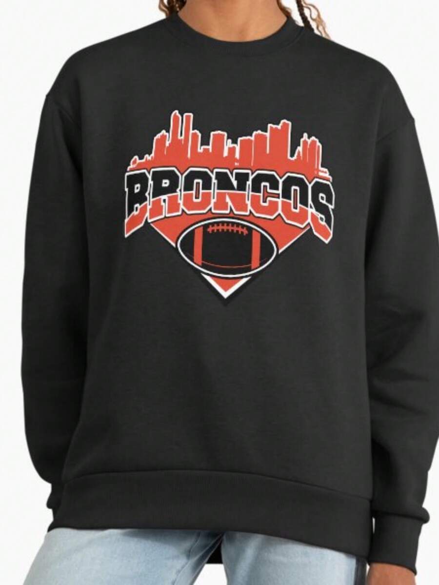 Item Preview, Broncos Football, Skyline Football Team  Designed And So (2) - Black - View 1