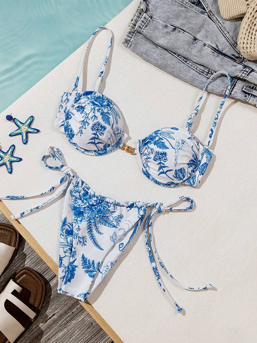 Women's Bikini, Beachwear, Plus Size Women's Beach Swimsuits, Vacation, Beach, Party, Sophisticated, Pool, LARA VIVA - 白色 - 查看 1