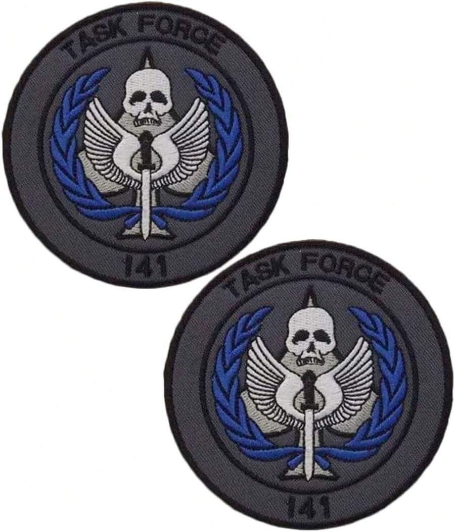 EstiloC-All Of D-Uty Task Force 141 - Parche Con Logotipo De Gancho Y Bucle TáCtico, Cierre De Moral, Parche Bordado Militar, 2 Piezas (Color 4)VersióN Mejorada - Color 4 - Ver 1