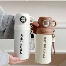 Minimalist Design Insulated Tumbler, One Cup For Three Drinks, Double Tumbler For Students, Portable Stainless Steel Tumbler For Outdoor Use