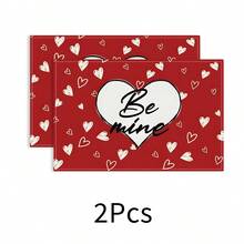 1 pieza Mantel individual con diseño de corazón, mantel de mesa de comedor, decoración navideña, mantel para desayuno, accesorio de cocina, mantel individual fácil de limpiar, adecuado para el hogar, restaurante, decoración de cocina y comedor - Multicolor - Ver 34