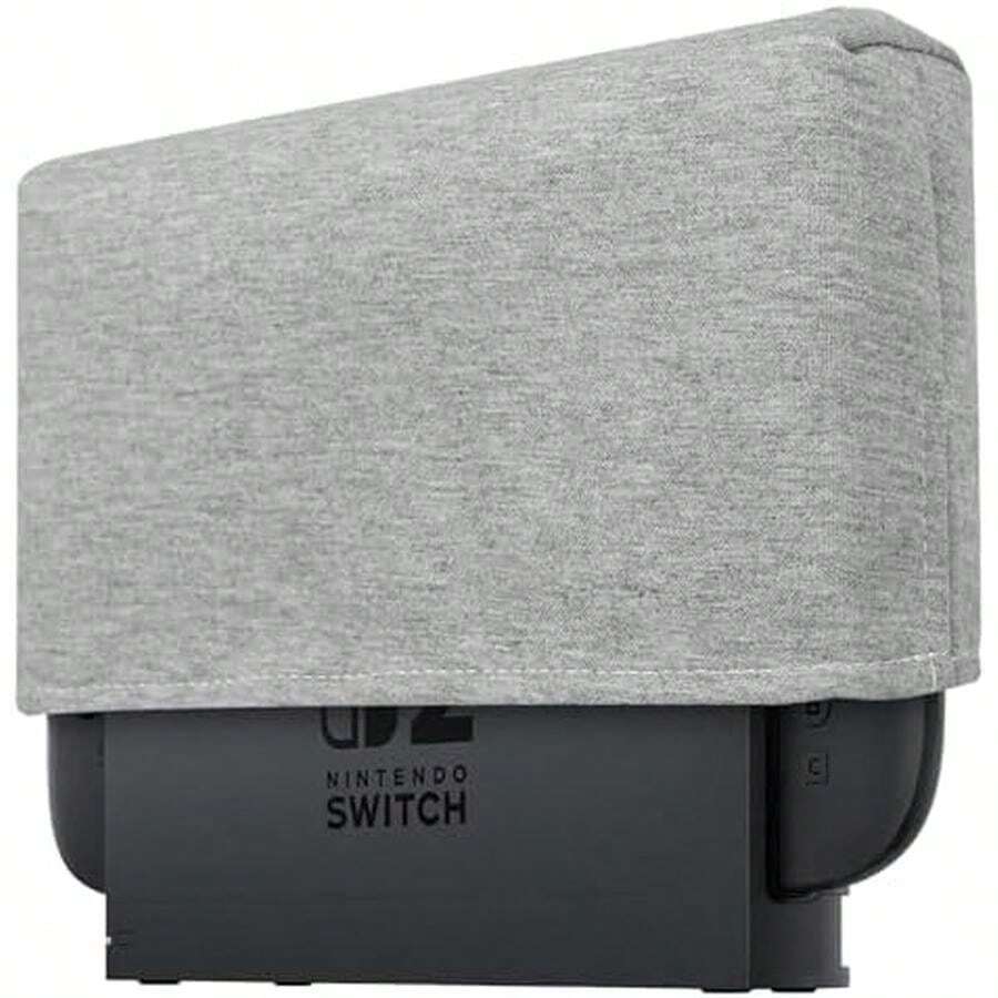 Funda antipolvo para Nintendo Switch 2, protector antipolvo, diseño personalizado, resistente al agua, para Nintendo Switch 2, tela gruesa, corte de precisión, fácil acceso, puerto (gris) - / - Ver 1