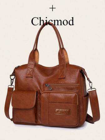 时尚纯色软皮女士单肩包，休闲简约大容量校园手提包日常通勤包，复古斜挎包大号流浪汉包工作包，女士邮差包多口袋挎包，节日礼物，适合购物、钱包、购物、年轻女性、大学生、新人、白领。非常适合办公室、大学、工作、商务、通勤、户外活动、旅行和郊游