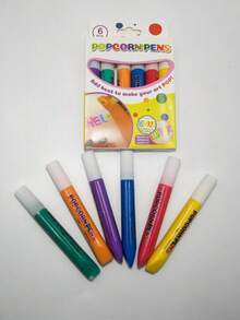 1/3/6pcs Set Magic Lotus Bubble Pens, DIY Popcorn Bubble Drawing Pens, 6 Colors Neon Paint Pens Set, Fluffy Bubble Pens, Suitable For 3D Art Creation, Cultivate Children's Color Matching Ability - Multicolor - View 11