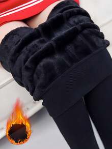 女士保暖加厚踩脚裤，秋冬季保暖加厚打底裤，1件装 - 黑色 - 查看 6