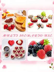 1pc/5pcs/10pcs Red Heart-Shaped Plastic Fruit Plate, Snack Tray, Cookie & Dessert Plate, Cake Platter, Suitable For Wedding Party, Gift, Holiday Party, Valentine's Day Food Display Tray - Red - View 4