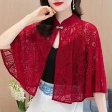 1pc Elegant Bride Hollow Out Shawl, Vintage Lace Cloak/Casual Versatile Sun Protection Shrug, Fashion Accessory For Parties, Festivals, Balls - Multicolor - View 8