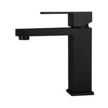 Luxury High Single Lever Basin Tap Matte Black Square - Black - View 3