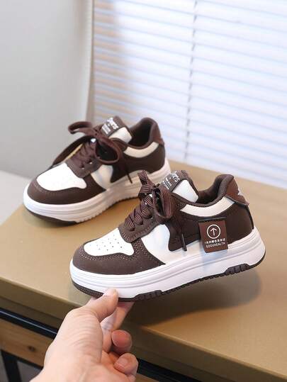 1 Pair Girls' Soft Bottom Fashionable Versatile Non-Slip Casual Sneakers, Suitable For Outdoor Wear, Running, Travel For Children