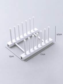 1pc Solid Color Kitchen Dish Drying Rack, Cabinet Dish Storage Rack, Plastic Cutlery Organizer. Kitchen Storage & Organization, Household Essentials. Dish Rack