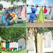 2Pcs Tendedero Retrctil Porttil con 24 Pinzas, Tendedero de Viaje de 1.8, Cuerda de Nylon Resistente al Interior y Exterior, Ajustable para Camping, Casa, Hotel - Multicolor - Ver 4