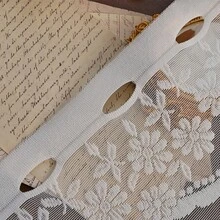 1pc American Country Style Semi-Sheer Lace Scalloped Edge Multipurpose Short Curtain, Coffee Curtain, French Atmosphere Semi-Door Curtain, Suitable For Kitchen, Bathroom, Entrance, Bedroom Window, Home Decor, Partition, Multi-Scene Use - White - View 5