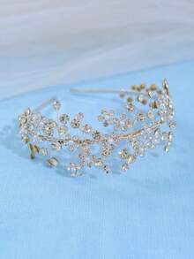 1pc Bridal Crystal Headband, Handmade Wedding Party Royal Hair Accessory - Multicolor - View 6