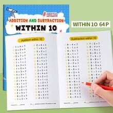 1PC Children's Math Workbook Covering Addition Exercises Within The Range Of 10-100, Interactive Educational Supplies, A Fun Addition And Subtraction Introductory Training Series Designed To Promote Early Addition Practice For Children And Enhance Their Mental Arithmetic Skills. - Multicolor - View 9