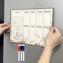 Magnetic Dry Erase Weekly Planner For Refrigerator - Reusable Fridge Calendar For Meal Planning, Chores, And Family Schedules With Notepad Area - Multicolor - View 14