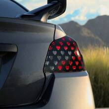 2pcs Heart-Shaped Brake Light Stickers, Cute Couple Car Decals, Honeycomb Vinyl Decorative Stickers, Universal Car Stickers - 黑色 - 查看 5