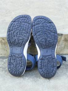 2026 Colorblock Elastic Criss-Cross Strap Hook And Loop Sports Sandals, Suitable For Spring/Summer Outdoor Activities - Navy Blue - View 3